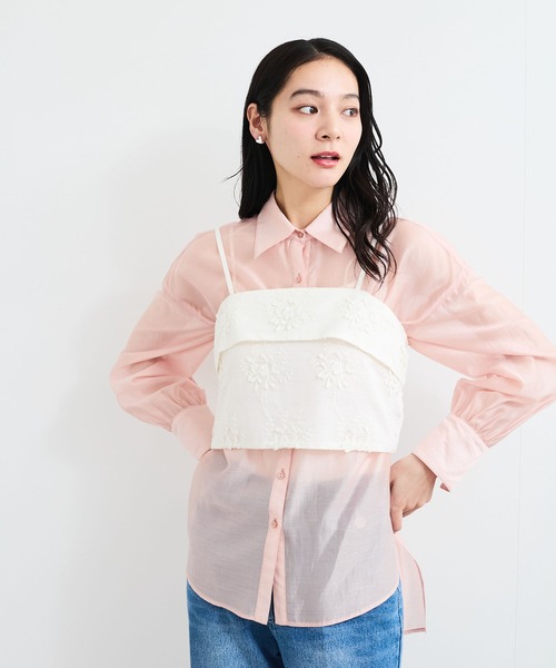 VIS（ビス）の「立体フラワービスチェ（キャミソール・レディース・ホワイト/ブラック・FREE）」の17枚目の写真