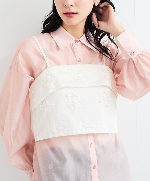 VIS（ビス）の「立体フラワービスチェ（キャミソール・レディース・ホワイト/ブラック・FREE）」の18枚目の写真