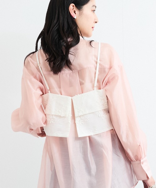 VIS（ビス）の「立体フラワービスチェ（キャミソール・レディース・ホワイト/ブラック・FREE）」の19枚目の写真