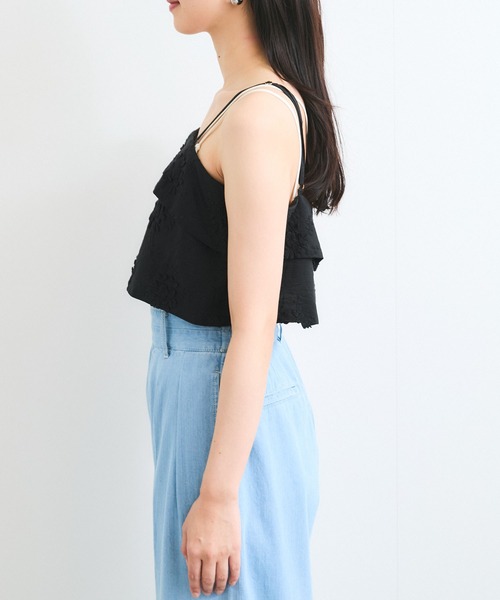 VIS（ビス）の「立体フラワービスチェ（キャミソール・レディース・ホワイト/ブラック・FREE）」の7枚目の写真