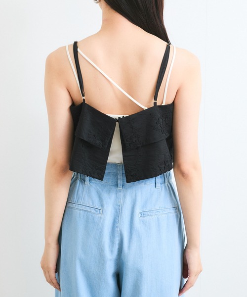 VIS（ビス）の「立体フラワービスチェ（キャミソール・レディース・ホワイト/ブラック・FREE）」の8枚目の写真