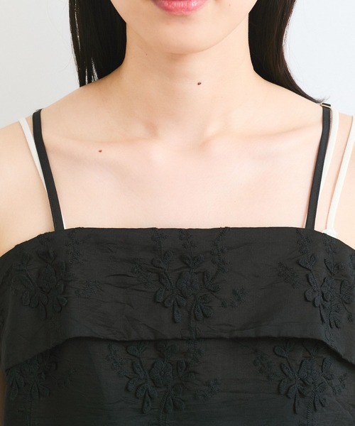 VIS（ビス）の「立体フラワービスチェ（キャミソール・レディース・ホワイト/ブラック・FREE）」の9枚目の写真