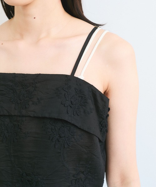 VIS（ビス）の「立体フラワービスチェ（キャミソール・レディース・ホワイト/ブラック・FREE）」の10枚目の写真
