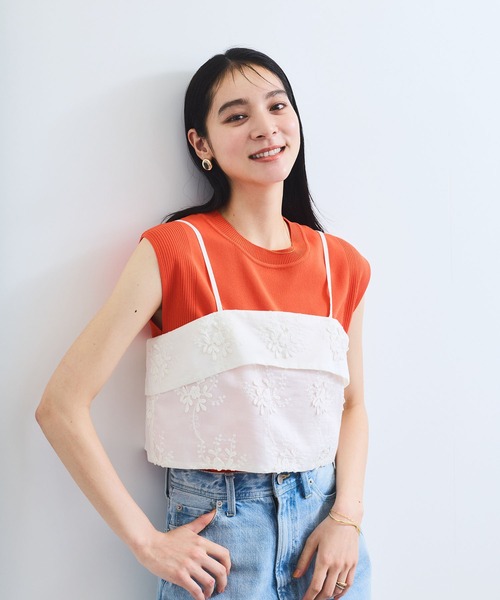 セール】立体フラワービスチェ（キャミソール）｜VIS（ビス）の