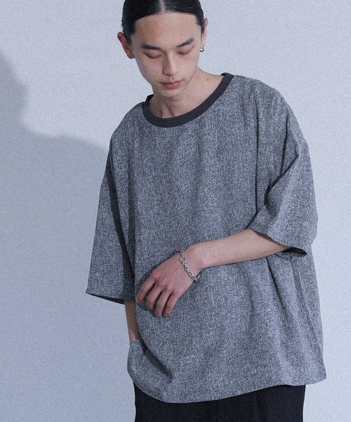 MDR(エムディアール)の「『カットツイード オーバーシルエット 半袖Tシャツ』(Tシャツ/カットソー・メンズ・杢グレー/ブラック・L/M)」の22枚目の写真