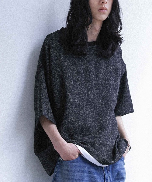 MDR(エムディアール)の「『カットツイード オーバーシルエット 半袖Tシャツ』(Tシャツ/カットソー・メンズ・杢グレー/ブラック・L/M)」の3枚目の写真
