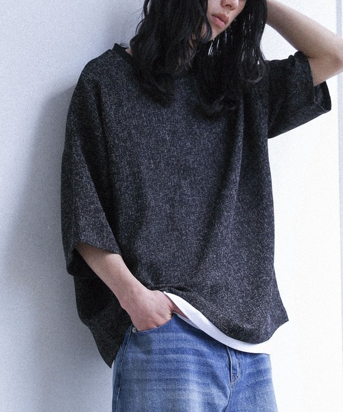MDR(エムディアール)の「『カットツイード オーバーシルエット 半袖Tシャツ』(Tシャツ/カットソー・メンズ・杢グレー/ブラック・L/M)」の5枚目の写真