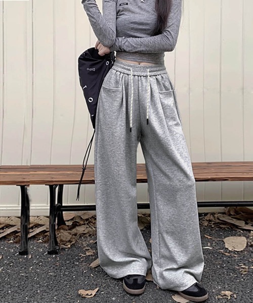 Miniministore(ミニミニストア)の「ワイドシルエットシンプルスウェットパンツ(スウェットパンツ・レディース・ネイビー/オフホワイト/ブラック/グレー・S/L/XL/M)」の22枚目の写真
