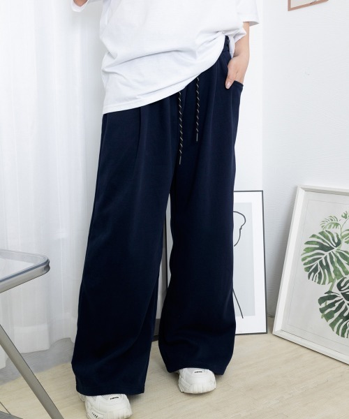 Miniministore(ミニミニストア)の「ワイドシルエットシンプルスウェットパンツ(スウェットパンツ・レディース・ネイビー/オフホワイト/ブラック/グレー・S/L/XL/M)」の14枚目の写真