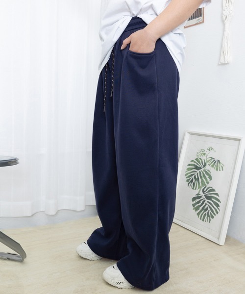 Miniministore(ミニミニストア)の「ワイドシルエットシンプルスウェットパンツ(スウェットパンツ・レディース・ネイビー/オフホワイト/ブラック/グレー・S/L/XL/M)」の15枚目の写真