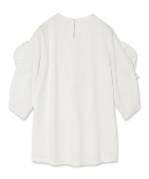 Audie a Muses(オーディアミューズ)の「袖ギャザーフリルブラウス(Tシャツ/カットソー・レディース・ブラック/オフホワイト・42/38)」の21枚目の写真