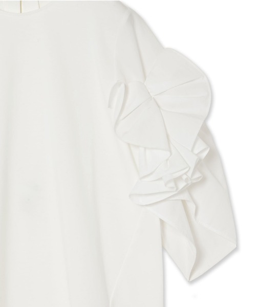 Audie a Muses(オーディアミューズ)の「袖ギャザーフリルブラウス(Tシャツ/カットソー・レディース・ブラック/オフホワイト・42/38)」の22枚目の写真