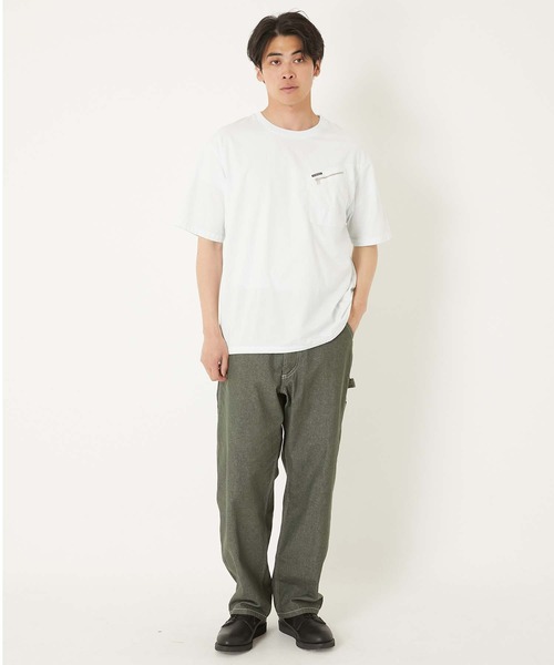 HOLLYWOOD RANCH MARKET(ハリウッドランチマーケット)の「フィールソーグッド プルオーバー Tシャツ(Tシャツ/カットソー・メンズ・ブルー/ブラック/オリーブ/ホワイト/ピンク/ライトグリーン/ベージュ/ネイビー・MEDIUM/SMALL/LARGE/X-LARGE)」の9枚目の写真