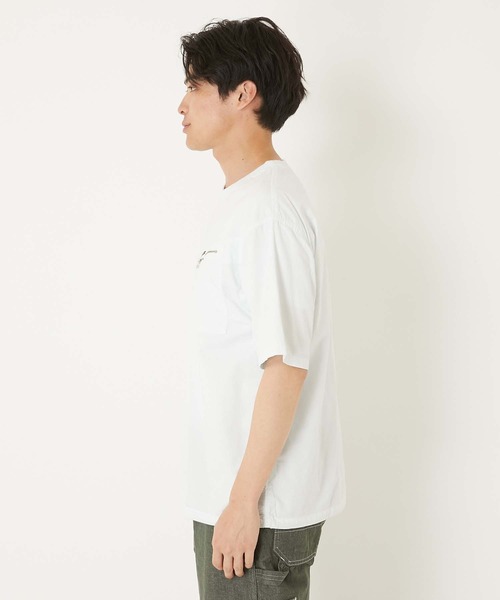 HOLLYWOOD RANCH MARKET(ハリウッドランチマーケット)の「フィールソーグッド プルオーバー Tシャツ(Tシャツ/カットソー・メンズ・ブルー/ブラック/オリーブ/ホワイト/ピンク/ライトグリーン/ベージュ/ネイビー・MEDIUM/SMALL/LARGE/X-LARGE)」の11枚目の写真