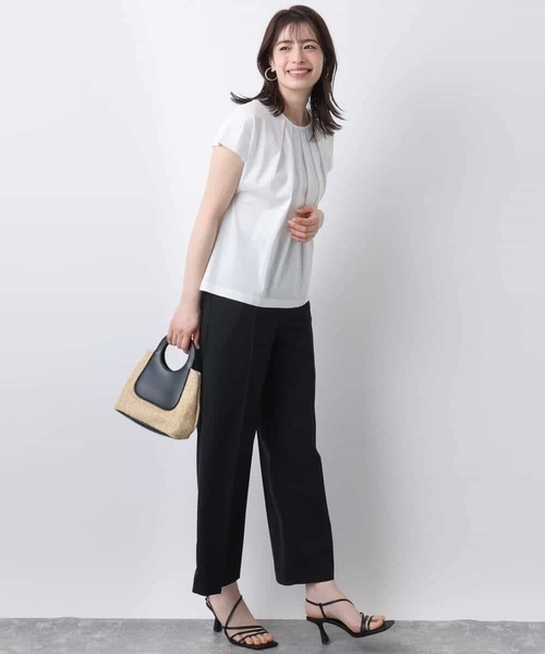 OFUON le MK（オフオンルエムケー）の「コットン天竺カットソー/洗える/WEB限定サイズあり（Tシャツ/カットソー・レディース・ネイビー/ホワイト/ピンク・36/38）」の9枚目の写真