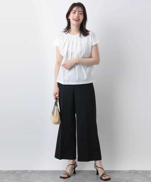 OFUON le MK（オフオンルエムケー）の「コットン天竺カットソー/洗える/WEB限定サイズあり（Tシャツ/カットソー・レディース・ネイビー/ホワイト/ピンク・36/38）」の10枚目の写真