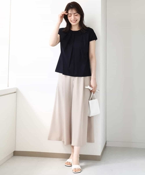 OFUON le MK（オフオンルエムケー）の「コットン天竺カットソー/洗える/WEB限定サイズあり（Tシャツ/カットソー・レディース・ネイビー/ホワイト/ピンク・36/38）」の16枚目の写真