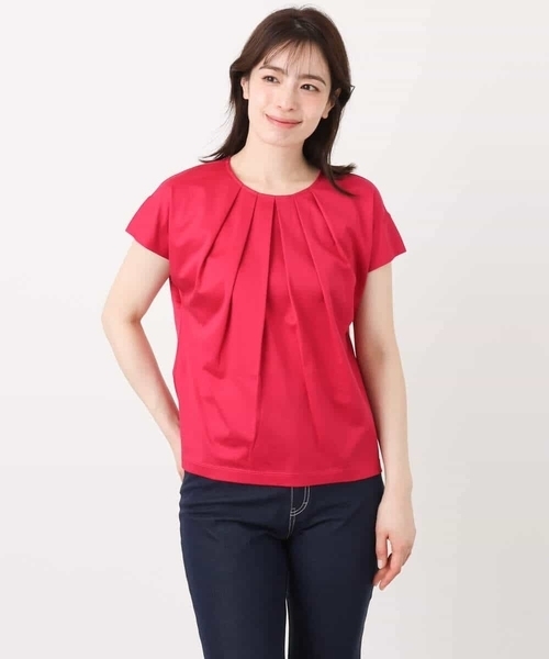 OFUON le MK(オフオンルエムケー)の「コットン天竺カットソー/洗える/WEB限定サイズあり(Tシャツ/カットソー・レディース・ネイビー/ホワイト/ピンク・36/38)」の15枚目の写真