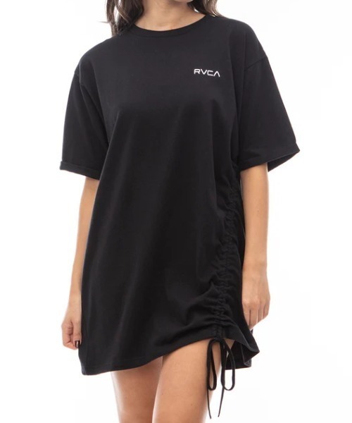RVCA（ルーカ）の「【RVCA/ルーカ】24SS ROSE CT DRESS/ドローコード付きバックプリントワンピース（ワンピース・レディース・ブラック/ホワイト・MEDIUM/SMALL）」の7枚目の写真