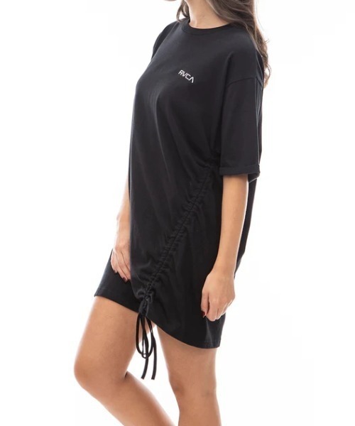 RVCA（ルーカ）の「【RVCA/ルーカ】24SS ROSE CT DRESS/ドローコード付きバックプリントワンピース（ワンピース・レディース・ブラック/ホワイト・MEDIUM/SMALL）」の6枚目の写真