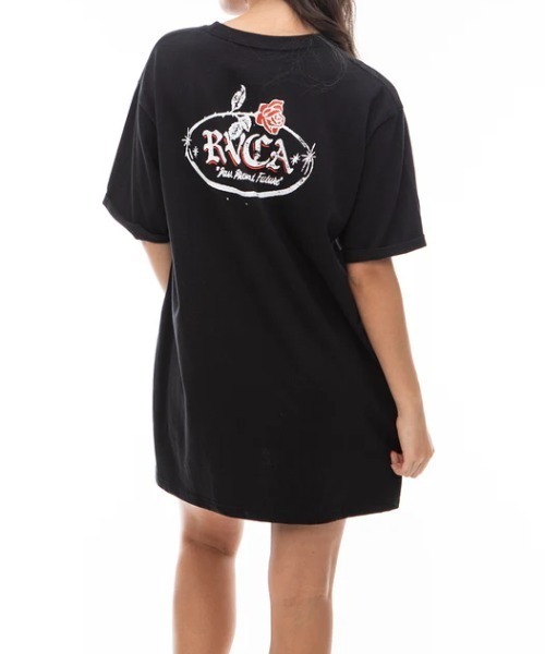 RVCA（ルーカ）の「【RVCA/ルーカ】24SS ROSE CT DRESS/ドローコード付きバックプリントワンピース（ワンピース・レディース・ブラック/ホワイト・MEDIUM/SMALL）」の5枚目の写真