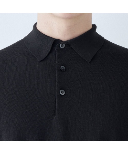 SUIT SELECT（スーツセレクト）の「【5分袖】洗えるレトロポロシャツ（ポロシャツ・メンズ・ネイビー/ブラック・SMALL/MEDIUM/LARGE/X-LARGE）」の8枚目の写真