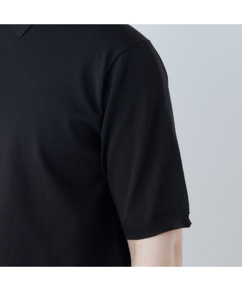 SUIT SELECT（スーツセレクト）の「【5分袖】洗えるレトロポロシャツ（ポロシャツ・メンズ・ネイビー/ブラック・SMALL/MEDIUM/LARGE/X-LARGE）」の9枚目の写真