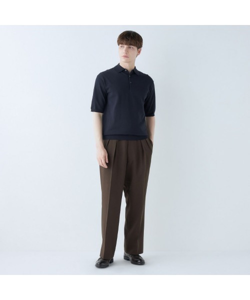 SUIT SELECT（スーツセレクト）の「【5分袖】洗えるレトロポロシャツ（ポロシャツ・メンズ・ネイビー/ブラック・SMALL/MEDIUM/LARGE/X-LARGE）」の16枚目の写真