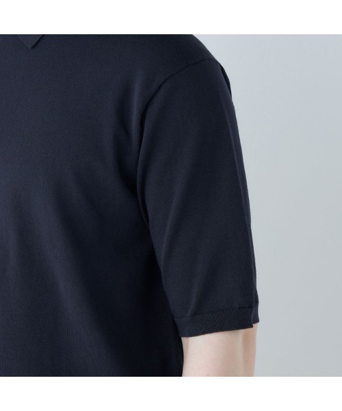 SUIT SELECT（スーツセレクト）の「【5分袖】洗えるレトロポロシャツ（ポロシャツ・メンズ・ネイビー/ブラック・SMALL/MEDIUM/LARGE/X-LARGE）」の21枚目の写真