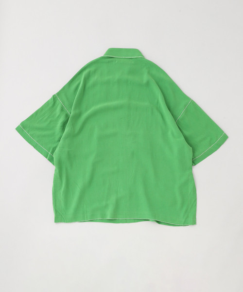 mii（ミー）の「mii (ミイ)RAW SILKハンドエンブロイダリークオーターシャツ（シャツ/ブラウス・メンズ・グリーン・MEDIUM）」の2枚目の写真