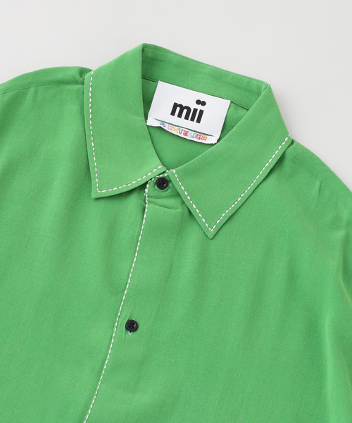 mii（ミー）の「mii (ミイ)RAW SILKハンドエンブロイダリークオーターシャツ（シャツ/ブラウス・メンズ・グリーン・MEDIUM）」の3枚目の写真