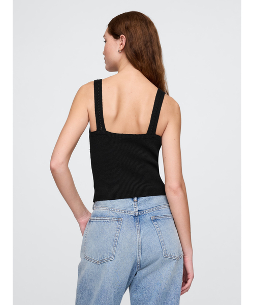 新品未使用:キャバンクロップドニット セール】クロシェ クロップド ニットタンクトップ（ニット