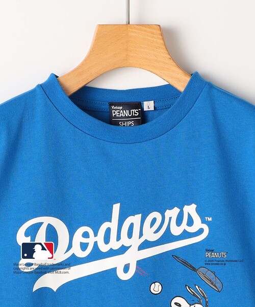 SHIPS KIDS:130～170cm / PEANUTS×MLB プリント Tシャツ（T