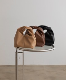 ねじれデザインフェイクレザーワンハンドルバッグ