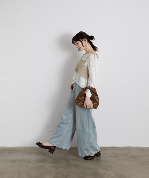 Lunea（ルネア）の「ねじれデザインフェイクレザーワンハンドルバッグ（ハンドバッグ・レディース・ブラック/ブラウン/ピンク/マスタード・FREE）」の9枚目の写真