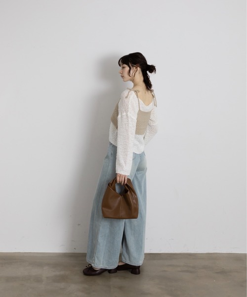 Lunea（ルネア）の「ねじれデザインフェイクレザーワンハンドルバッグ（ハンドバッグ・レディース・ブラック/ブラウン/ピンク/マスタード・FREE）」の7枚目の写真