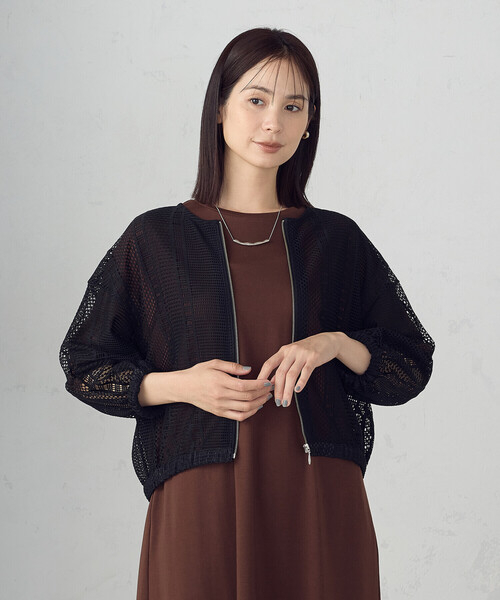COMME CA ISM(コムサイズム)の「レース ブルゾン(ブルゾン・レディース・ホワイト/ブラック・MEDIUM/LARGE)」の4枚目の写真