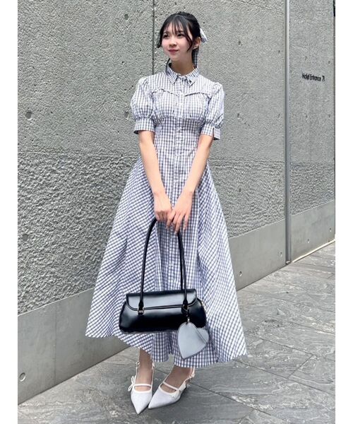 POLOBCSコラボ　コルセットスウィッチングシャツワンピースネイビーSサイズ POLO BCS ワンピース 「POLOBCSコラボ」コルセットスウィッチ