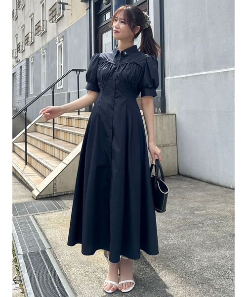 POLOBCSコラボ　コルセットスウィッチングシャツワンピースネイビーSサイズ POLO BCS ワンピース 「POLOBCSコラボ」コルセットスウィッチ