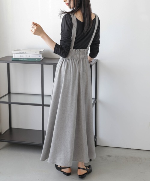 AMELY（エミリー）の「フレアジャンパースカート（スカート・レディース・ブラック/ブラウン系1/杢グレー/ベージュ系・フリー）」の10枚目の写真