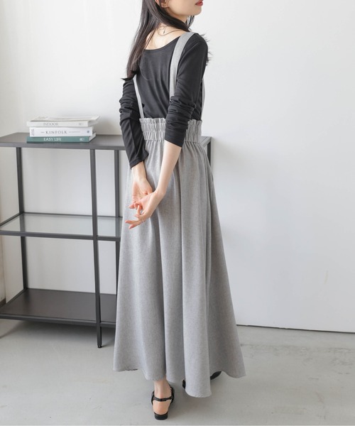 AMELY（エミリー）の「フレアジャンパースカート（スカート・レディース・ブラック/ブラウン系1/杢グレー/ベージュ系・フリー）」の11枚目の写真