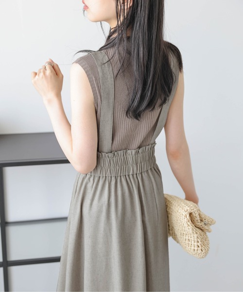 AMELY（エミリー）の「フレアジャンパースカート（スカート・レディース・ブラック/ブラウン系1/杢グレー/ベージュ系・フリー）」の15枚目の写真
