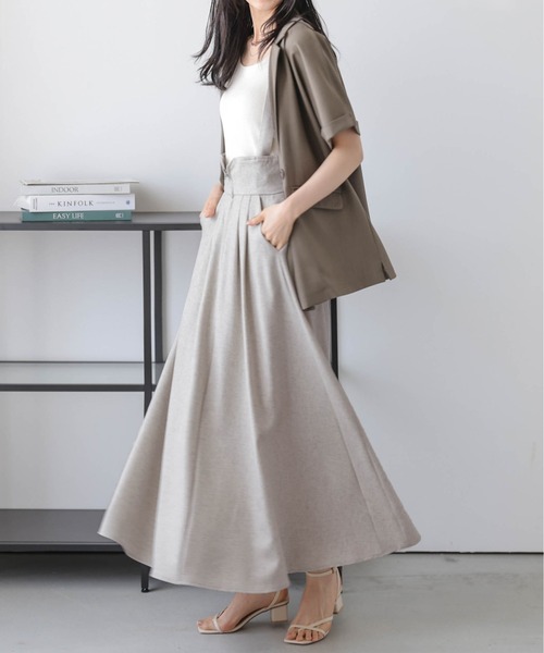 AMELY（エミリー）の「フレアジャンパースカート（スカート・レディース・ブラック/ブラウン系1/杢グレー/ベージュ系・フリー）」の17枚目の写真