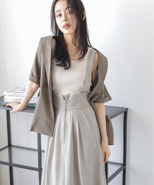 AMELY（エミリー）の「フレアジャンパースカート（スカート・レディース・ブラック/ブラウン系1/杢グレー/ベージュ系・フリー）」の18枚目の写真