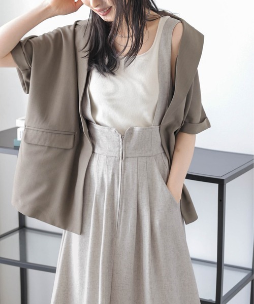 AMELY（エミリー）の「フレアジャンパースカート（スカート・レディース・ブラック/ブラウン系1/杢グレー/ベージュ系・フリー）」の19枚目の写真