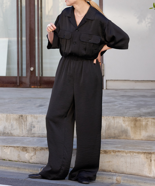 OUTDOOR PRODUCTS(アウトドアプロダクツ)の「追加 RELAXイージーパンツ セットアップ対応(スラックス・レディース・ブラック・36/38)」の7枚目の写真