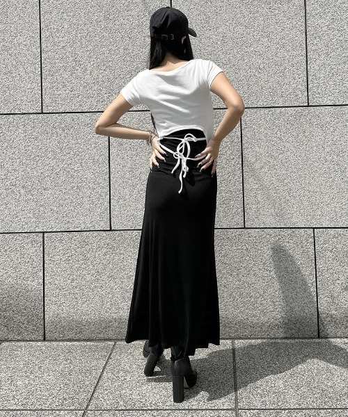 LVEU.(ラブユ.)の「【LVEU.】フロントボタンリブキャミワンピース / ワンピース ワンピ キャミワンピ ボタン リブ ストレッチ フレア ロング ブラック カーキ(ワンピース・レディース・ブラック/カーキ・FREE)」の9枚目の写真