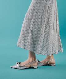 CHARLES & KEITH（チャールズ & キース）の「Jayce ジェイス レザークリンクルエフェクトノットボウスリングバックフラット（バレエシューズ・レディース）」
