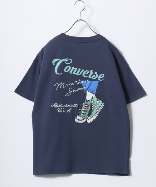 CONVERSE(コンバース)の「CONVERSE(コンバース)ドライ素材 シューズグラフィックバックプリントTシャツ レディース(Tシャツ/カットソー・レディース・グリーン/オフホワイト/ネイビー/スミクロ・M/L)」の4枚目の写真