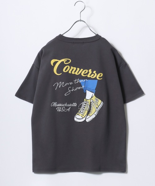 CONVERSE(コンバース)の「CONVERSE(コンバース)ドライ素材 シューズグラフィックバックプリントTシャツ レディース(Tシャツ/カットソー・レディース・グリーン/オフホワイト/ネイビー/スミクロ・M/L)」の2枚目の写真